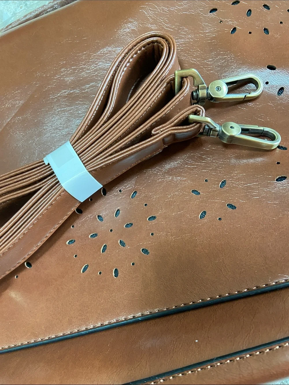 Walasa Leather Pocket Full of Sunshine Messenger Bag with Decorative Bow Accent